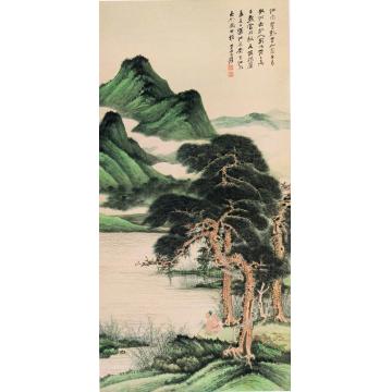 张大千1949年作江南春水图立轴
