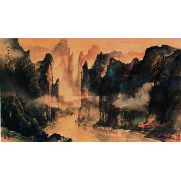 魏照涛1993年作巫山十二峰镜心