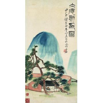 齐白石冰庵刻印图立轴