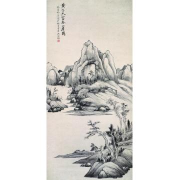 吴湖帆仿黄子久富春山居图立轴字画之家