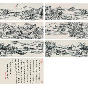 王原祁1711年作仿大痴富春山图手卷字画之家