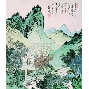 溥儒一九三九年作青山日暮立轴字画之家