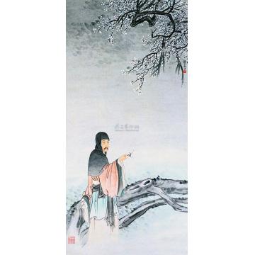 俞明梅花高士立轴字画之家