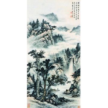 黄君璧观瀑图立轴