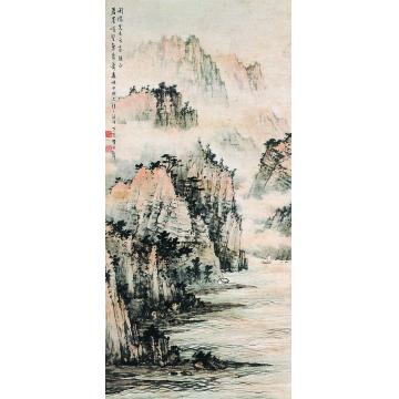 黄君璧一九四七年作三峡扬帆立轴字画之家
