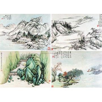 顾沄山水册页（十二开选四）字画之家