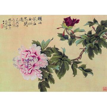 于非闇牡丹立轴