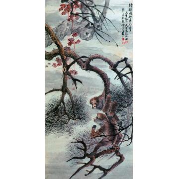 程璋封侯图立轴