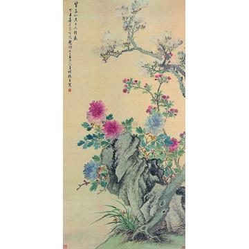 张熊花卉立轴