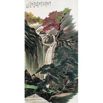 颜瓢叟石梁飞瀑图立轴字画之家