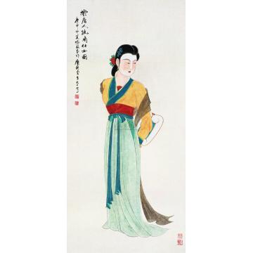 靡耕云纨扇仕女图立轴字画之家