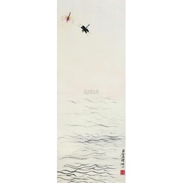 齐白石双蜓戏水立轴