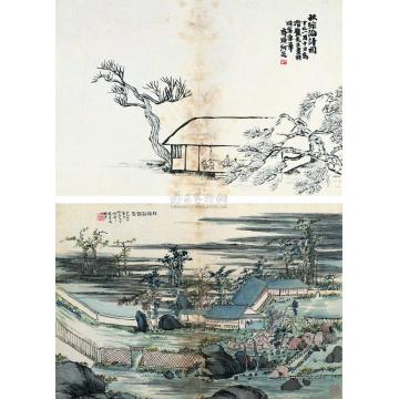 齐白石陈师曾姚华等秋馆论诗国图册页六开字画之家