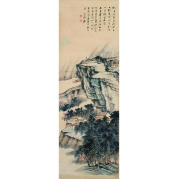 张大千冈阜怀古图立轴