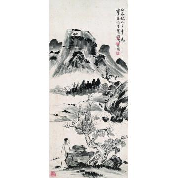 齐白石山水人物立轴