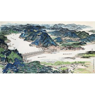 叶浅予富春江新貌横披