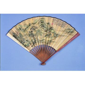 顾薔仿董其昌山水扇面