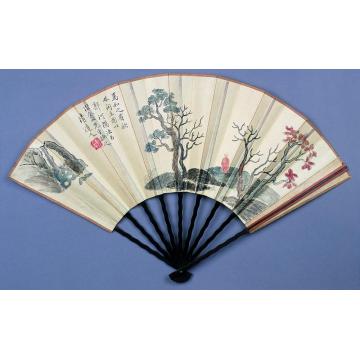 李瑞清秋林高士图扇面