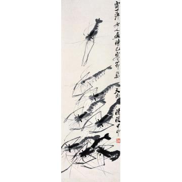 齐白石一九四四年作虾镜心