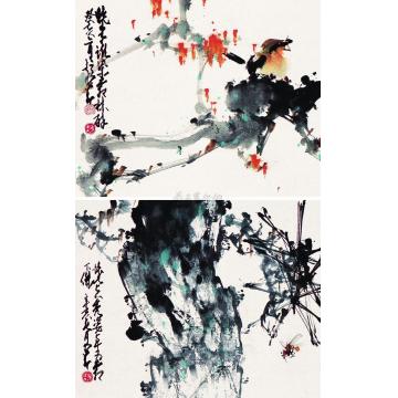 赵少昂一九七一及八三年作花鸟（三幅）镜心