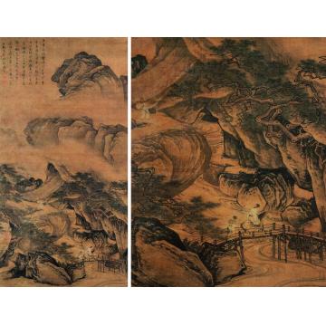 唐寅明琴书远游图立铀