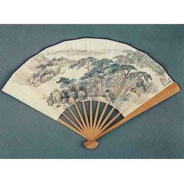 萧谦中松溪垂钓扇面