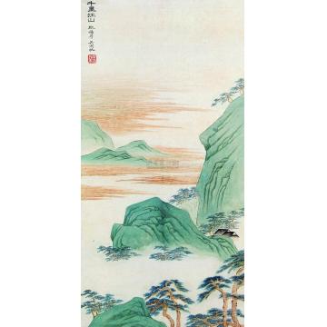 吴湖帆千里江山立轴字画之家