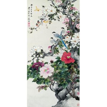 颜伯龙花鸟立轴字画之家