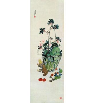 居廉花果图立轴