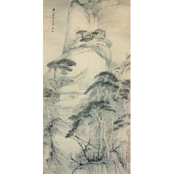 石涛松屋清话图立轴