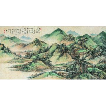 启功秋山图横幅