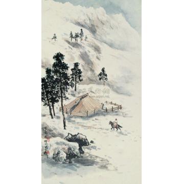 关山月祁连积雪立轴字画之家