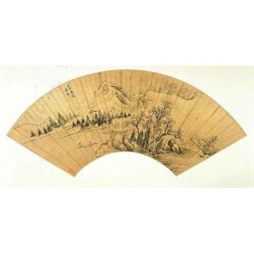 蒋乾山水扇面
