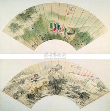 胡锡珪吴榖祥山水人物扇面字画之家