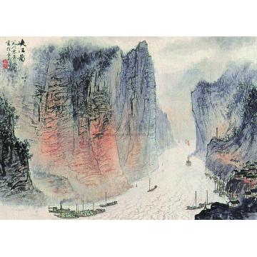 宋文治峡江图立轴