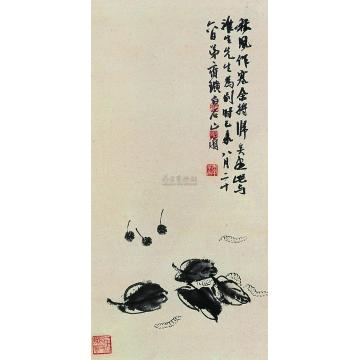 齐白石桑蚕立轴字画之家