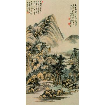 冯超然秋山苍翠图轴字画之家