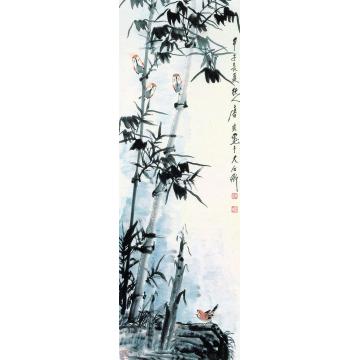 唐云竹林辰曲图轴