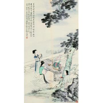 冯超然庚申（1920年）作仕女镜心字画之家