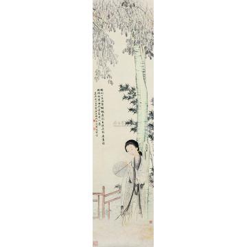 俞明徐宗浩梧桐仕女立轴字画之家