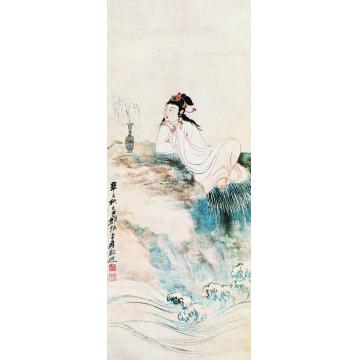 张大千辛巳（1941年作）水浪观音立轴