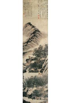 张崟1819年作溪山清霁立轴