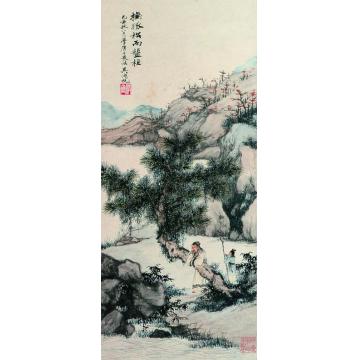 吴湖帆1949年作孤松高士图立轴字画之家