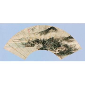 王昱一七四一年作竹溪风雨扇面