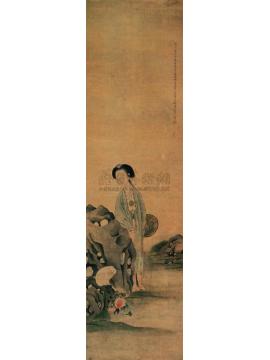 改琦1822年作纨扇仕女立轴字画之家