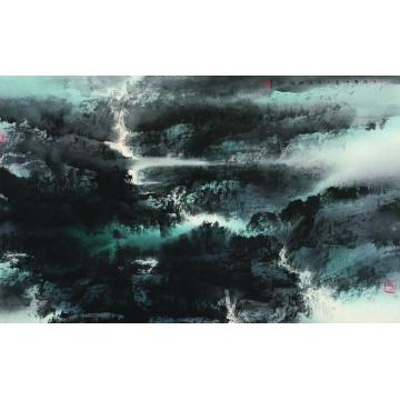 何百里1995年作紫壑烟横镜心