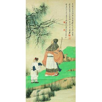 张大千1941年作访友图立轴