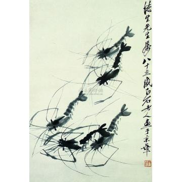 齐白石84岁作墨暇镜心