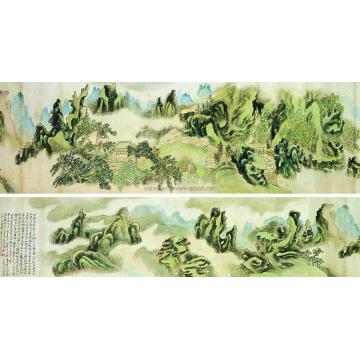 黄宾虹1925年作临王晋卿瀛山图手卷