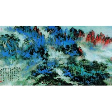 刘海粟丁卯（1987）年作黄山图镜心字画之家